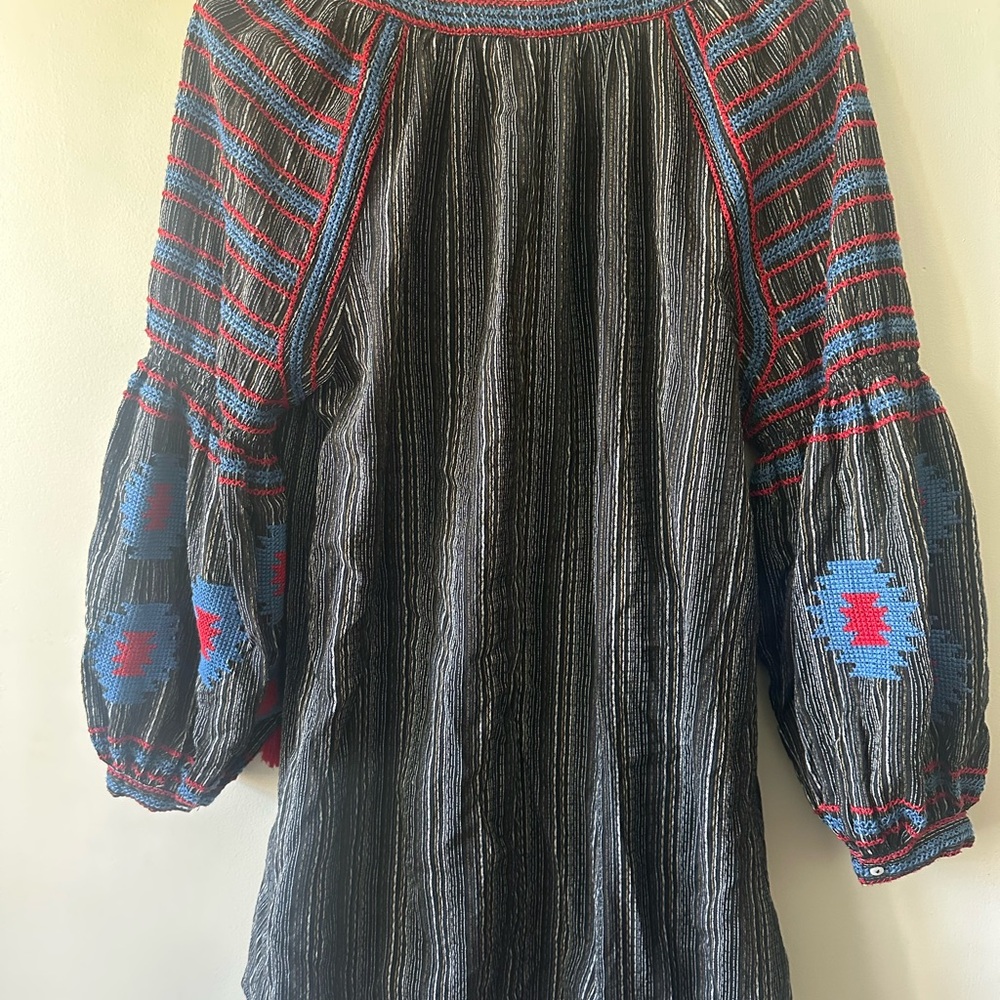 Ivy Jane Black Blue Red Aztec Mini Dress - Picture 4 of 12
